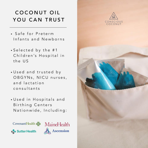 Packets, 10 Pack Organic Coconut Oil Coconut Oil for Lactation, Breastfeeding, Newborns - - Single-Use