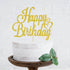 Gold Glitter Happy Birthday Cake Topper, Celebrating Birthday Anniversary Party Decorations Supplies for Women, Men,