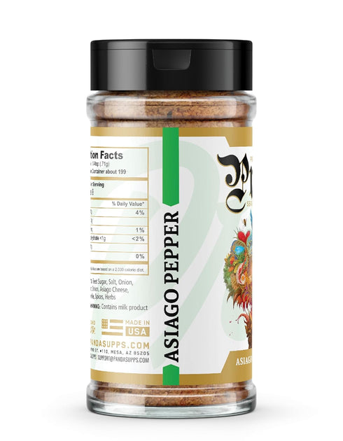 Underground Bio Labs | Prep By Jefe Premium Seasoning, Low Sugar/Sodium, MSG/Gluten Free, 5oz (Asiago Pepper)