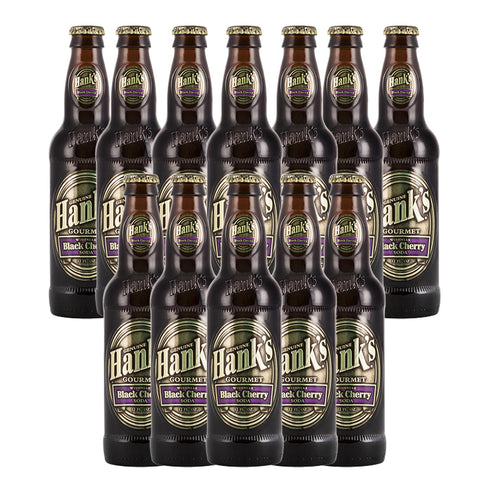 GoDpsMusic Hank's Genuine Gourmet Black Cherry Soda, 12 fl oz Bottles Premium Craft