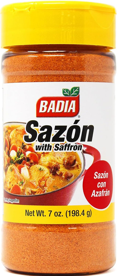 Badia Sazon with Azafran (Saffron) 7 oz Savory, Earthy & Slightly Floral