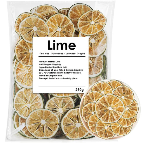 Dehydrated Dry Lime For Cocktails, Dried Lime Slices 8.8oz/250g, 100% Natural &