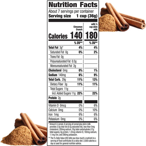9.2 oz (Pack 2) Cascadian Farm Organic Cinnamon Crunch Cereal Box