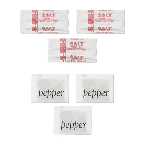 Perfect Stix Salt and Pepper Packets - 200 Packets Combo, 100 of Each