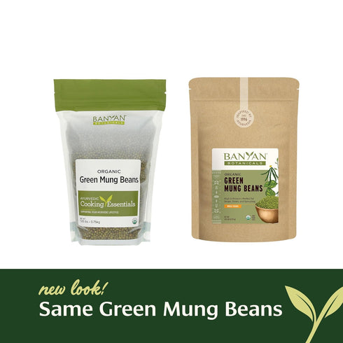 1.65 lb. Banyan Botanicals Green Mung Beans Whole Organic Green Mung Beans for Cooking High Protein Vegetarian Meals