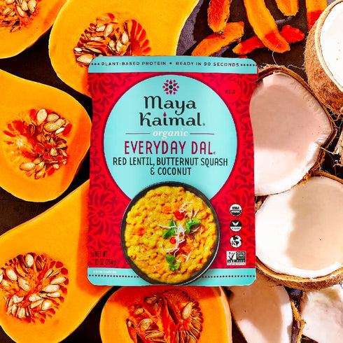 10oz (PACK 3) Maya Kaimal Organic Indian Foods | Red Lentil Everyday Dal | of | Microwaveable, Ready to Eat, Fully