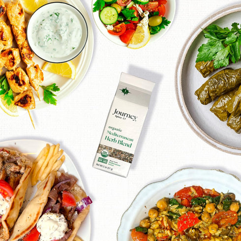 Set 10.93 oz. Organic Gourmet Mediterranean Spice and Seasoning Gift by Journey Spice Co. | Salt-Free | Sugar-Free |