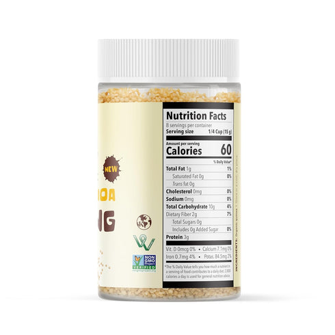 Iron-Packed 4.2 oz. Organic Crispy Quinoa Topping by Pasokin - Vegan, Kosher, Non-GMO, Gluten-Free Quinoa Puffs