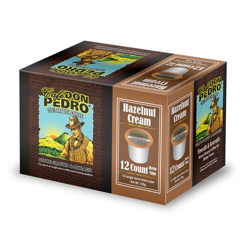 100% 72 count Cafe Don Pedro Hazelnut Cream Low Acid Coffee Pods - Compatible with Keurig K-cup Coffee Maker, Arabica