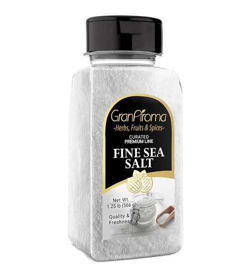 GranAroma Fine Sea Salt, 1.25 lb, Kitchen Essential, Garnish, Mediterranean Sea Salt
