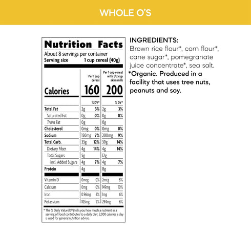 26.4 oz (Pack 1), Packaging Nature's Path Organic Whole O's Cereal, of Crunchy Whole Grain Rings, Gluten Free, Non-GMO