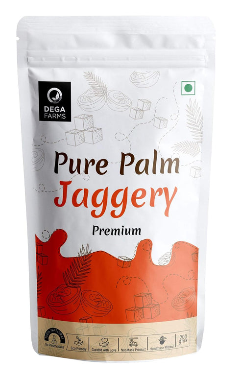 DEGA FARMS Premium Pure Palm Jaggery - 200GM | Made with 100% Pure, Organic