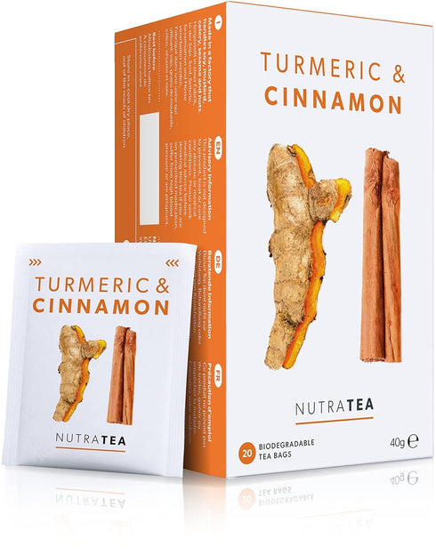 Nutra Tea - Turmeric & Cinnamon Tea, 40 Tea Bags, Herbal Tea (2 Pack)