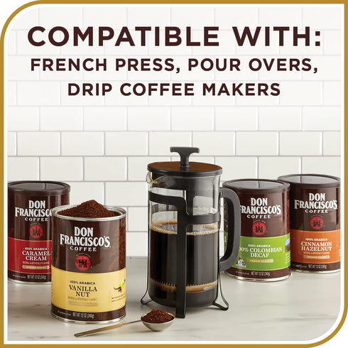 100% (12 oz Don Francisco's Butterscotch Toffee Ground Flavored Coffee: Rich Arabica Beans with Sweet Buttery Aroma