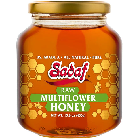 Sadaf Raw Grade A Multiflower Honey- Raw Multiflower Honey for Cooking, Baking