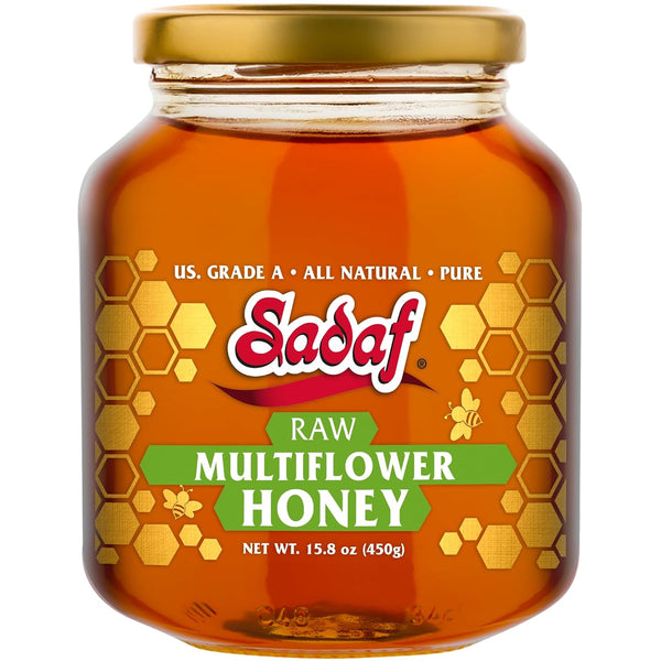 Sadaf Raw Grade A Multiflower Honey- Raw Multiflower Honey for Cooking, Baking