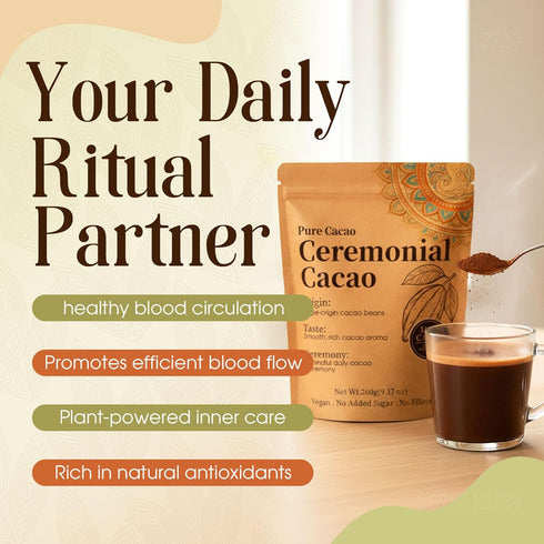 DoseOfQuiet Energy(1) Ceremonial Cacao, Organic Cacao Powder, High Flavanol Cocoa Powder with Natural Theobromine