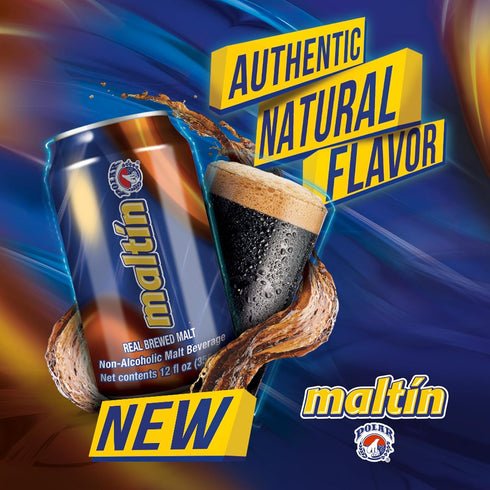 (6-Pack) Maltin Polar Non-Alcoholic Malt Beverage Natural Cane Sugar Drink