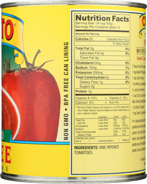 28.0 OZ (Pack 3) Cento Tomatoes Puree