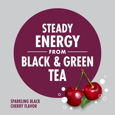 V8 11.5 oz (12 Pack) +Energy Sparkling Black Cherry Juice Energy Drink, fl Can