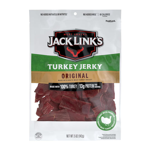 Jack Link's Turkey Jerky, Original, Jerky Bag - Flavorful Snack, Ready to