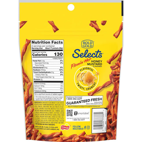 (4 oz) Rold Gold Selects, Flamin Hot Honey Mustard Twists