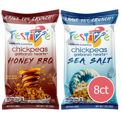 Snack Festive Sea Salt & Honey BBQ Pack Roasted Chickpea Snacks, 8