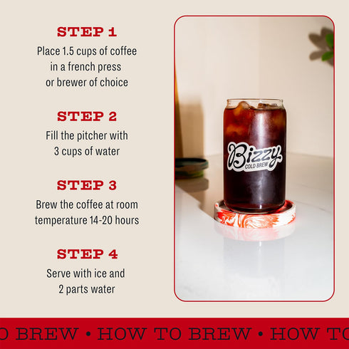 100% 2 LB Bizzy Organic Cold Brew Coffee | Smooth & Sweet Blend | Coarse Ground Coffee | Medium Roast | Micro Sifted |