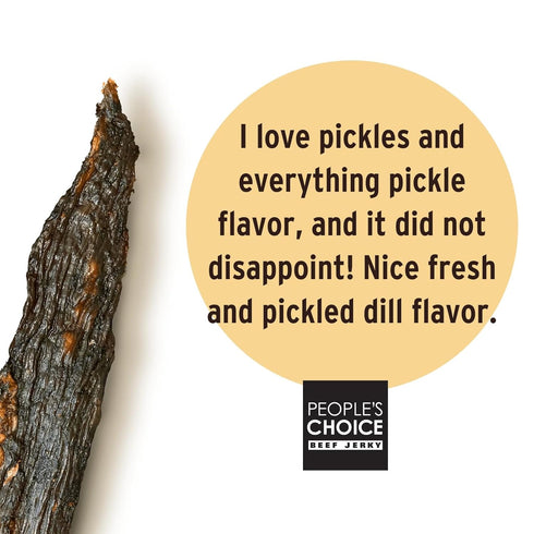 13g 1 (16 oz) Peoples Choice Beef Jerky Test Kitchen Dill Pickle Dry Texture Protein Made in USA Pound Bag