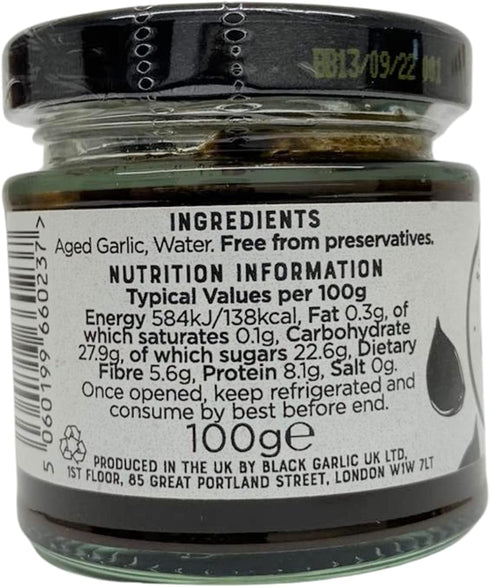 The Original Black 100g 100% Garlic Paste - Sweet & Savoury, Aged to Perfection, Natural Ingredients, Vegan Friendly