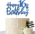 Royal Blue Glitter Happy 16th Birthday Cake Topper, Cheers to 16 Years Party Supplies, 16th Birthday Decorations