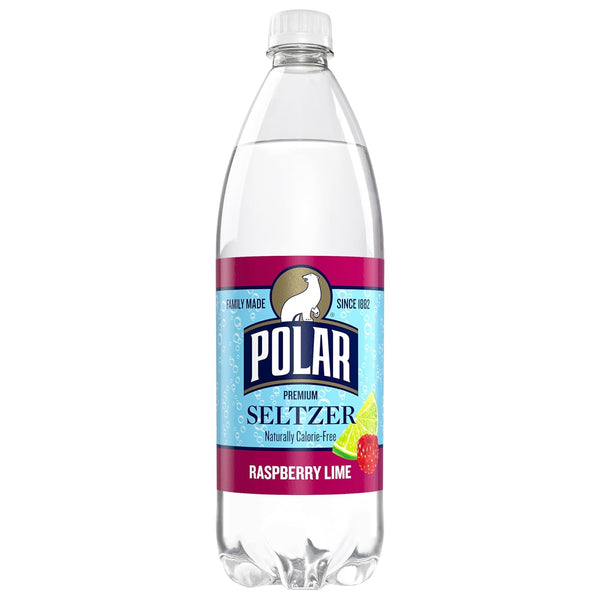 Polar Beverages Seltzer Raspberry Lime, 33.8 Fluid Ounce (Pack of 12)