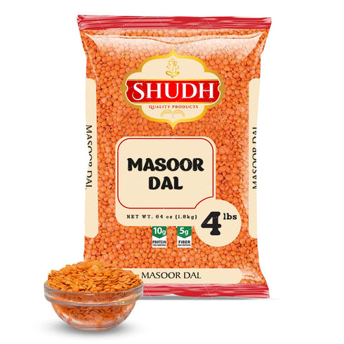 Shudh Masoor Dal, Split Red Lentil 4lbs ~ All Natural | Vegan