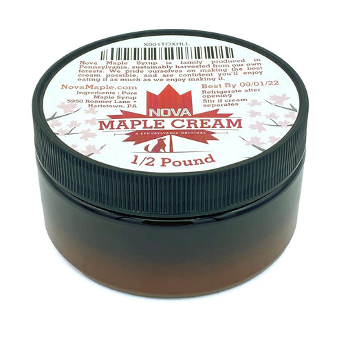 Nova Maple Cream - Pure Grade-A Maple Cream Butter Spread, 1/2 Pound