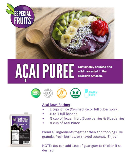 (1) Especial Fruits (Previously Zola) Brazilian Super-fruit, Acai Berry Puree for Smoothies, Bowls and More