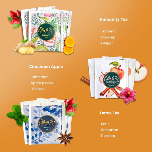 Set 9 Pack 45 1 Olinda Health & Vitality Tea Gift Box Tea Samplers Tea Bags Low Caffeine Detox Energy Tea Natural