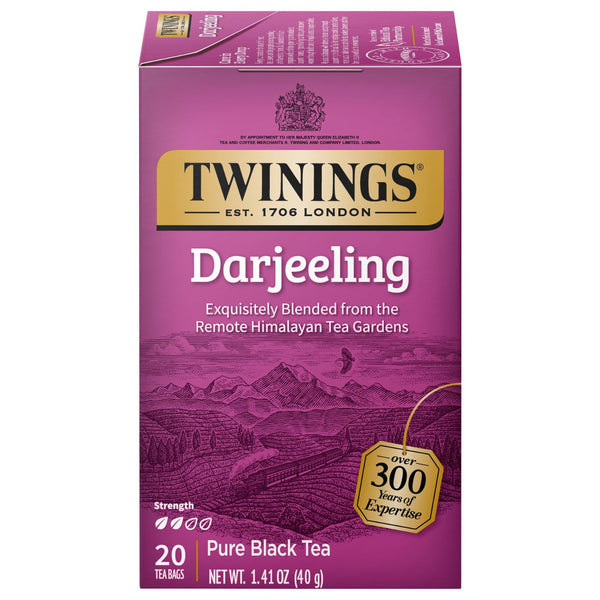 Twinings Darjeeling Tea Bags, Caffeinated Black Tea, Individually Wrapped, 20 Count