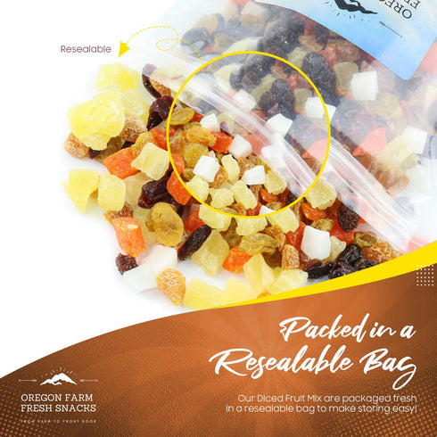 (24oz) Oregon Farm Fresh Snacks Dried Fruit Mix Snack Mix With Dried Cranberries, Coconut, Mango & Raisins - Healthy