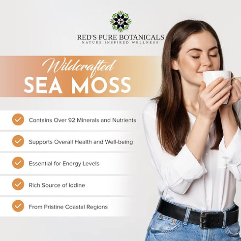 Wildcrafted Sea Moss - Healthy Irish Raw Sea Moss from St. Lucia, 4oz Dry Makes 60-80oz Seamoss Gel
