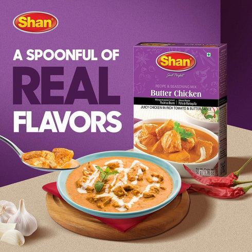 (50g) Packets (Pack 3) Shan - Butter Chicken Seasoning Mix - Spice for Butter Chicken Masala