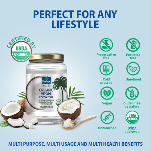 |16 Fl.Oz Parachute Naturalz Organic Virgin Coconut Oil | For Cooking, Hair, Body & Oil Pulling | Cold Pressed |