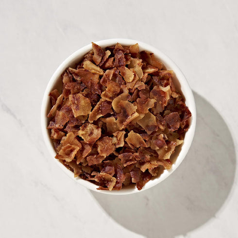 3.5 oz (Pack 6) Fresh Gourmet Vegan Bacon-Less Bits - Plant-Based Topping for Salads, Potatoes, Soups, and More