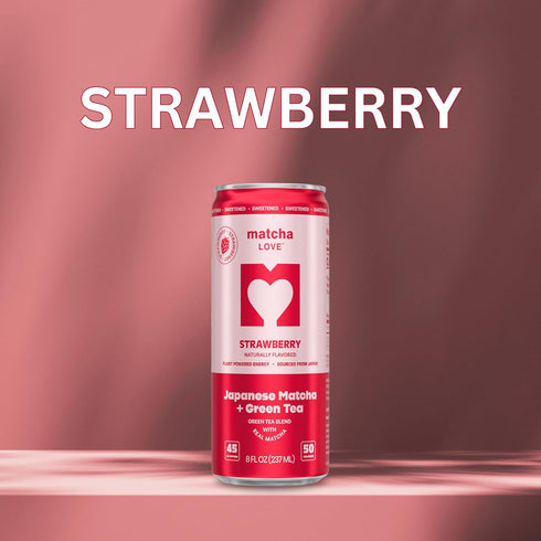 8 (Pack 12) matcha LOVE Strawberry Matcha + Green Tea, Sweetened, Ounce