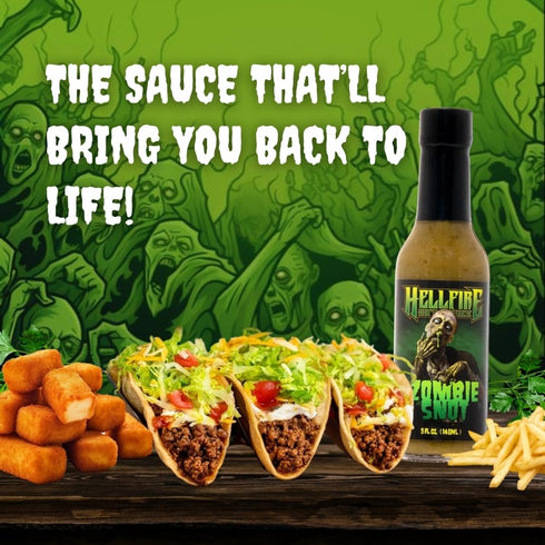 5 oz Hellfire Zombie Snot Hot Sauce, Award-Winning Chilehead Salsa Verde Sauce, Made with Carolina Reaper Peppers