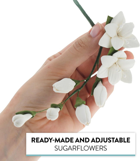 3 Count Global Sugar Art Freesia Sugar Cake Flowers Filler Spray, White, by Chef Alan Tetreault