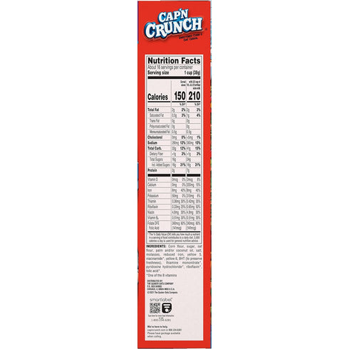 22.1oz (Pack 2) Cap'n Crunch Cereal, Original, Box