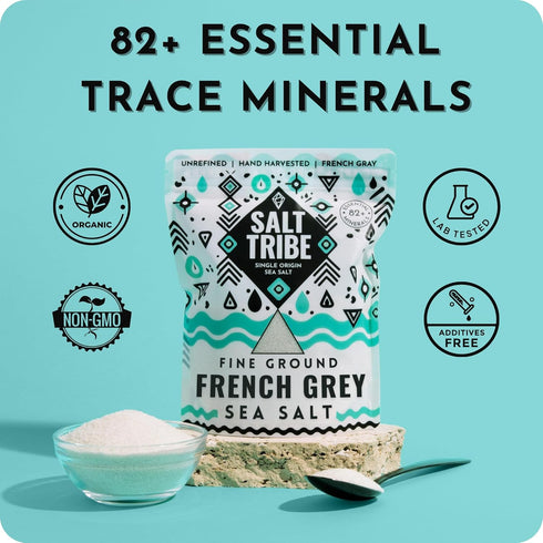 82 425+ (64 French Grey Sea Salt | Organic Minerals | Fine Ground Sea Salt | Hand Harvested | Light French Gray |