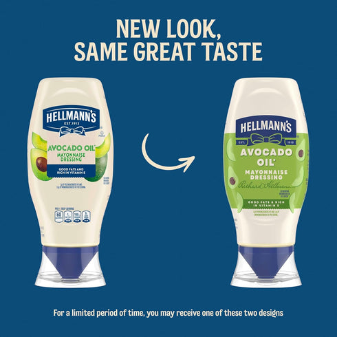 11.5 Oz Hellmann's Mayonnaise Dressing Avocado Oil Quality Ingredients with Good Fats, Rich in Vitamin E Fl