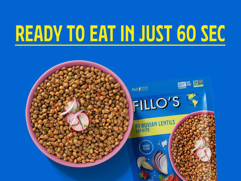 Pack 10 oz 6 Fillo's Ready to Eat Beans Variety | Black Beans, Lentils, & Pink Beans | Gluten-Free, Preservative-Free