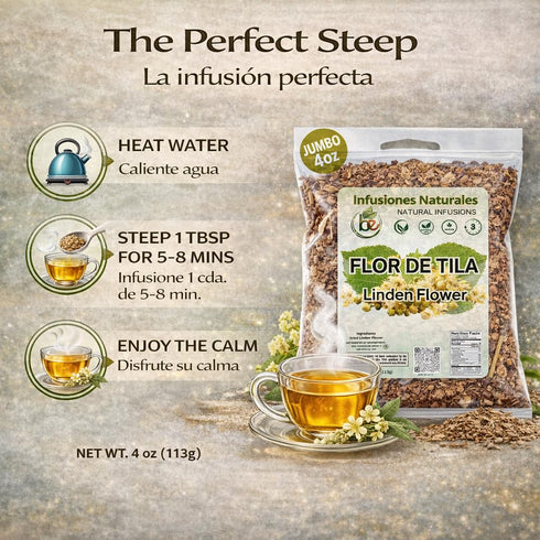 (4 oz) 100% Tila Seca Herbal Tea Natural Linden Flowers & Leaves (Ternstroemia lineata) Traditional Relaxation